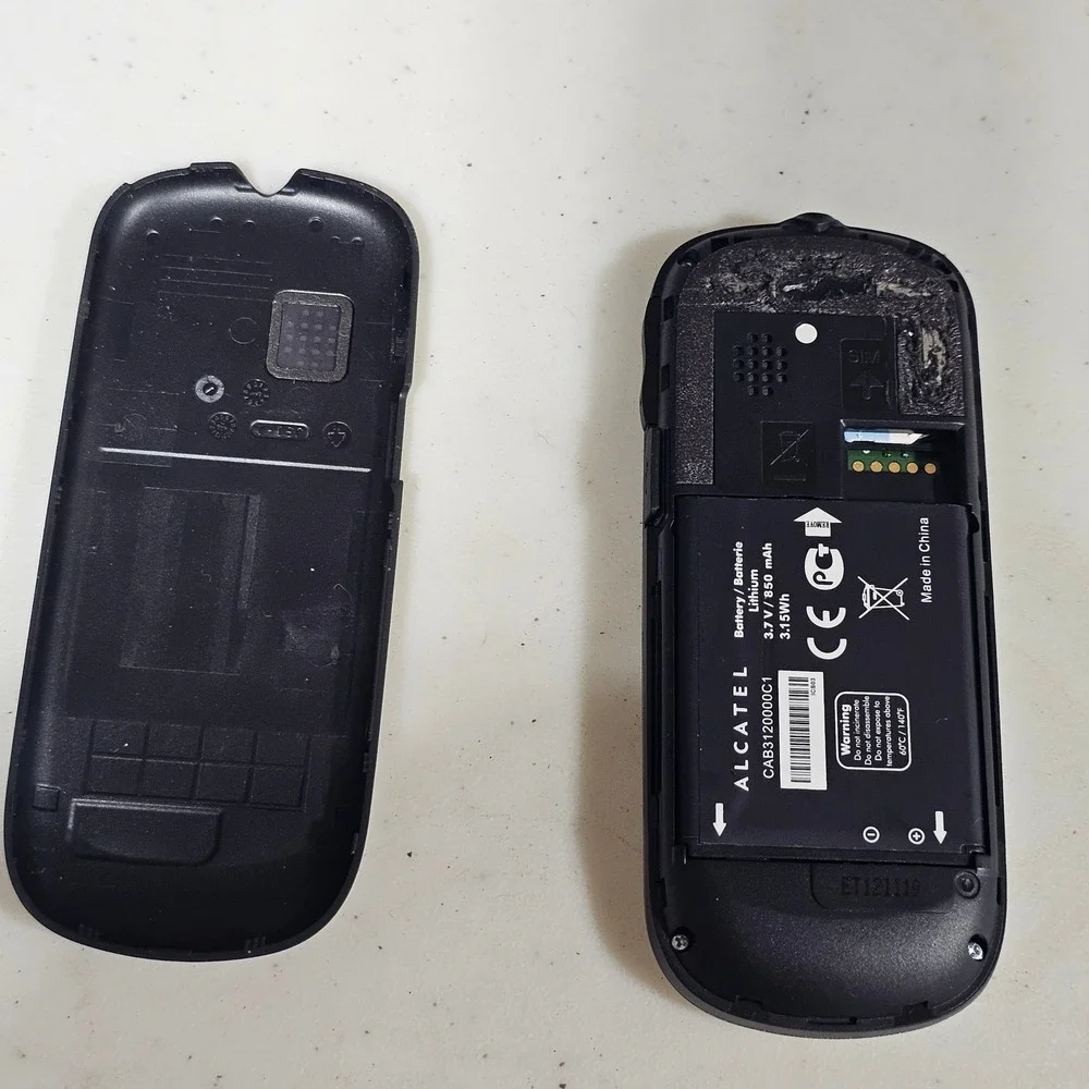 Alcatel OT510APIB AT&T Black Silver Basic Bar Cell Phone T9 Keypad 850mAh